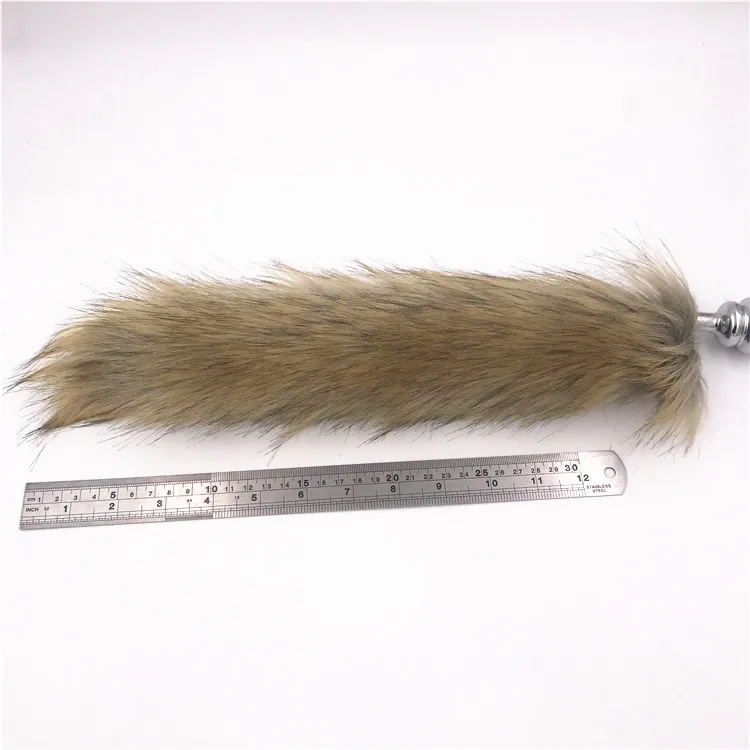 2 шт./лот вибратор и коричневый Пушистый Лисий хвост Анальная пробка