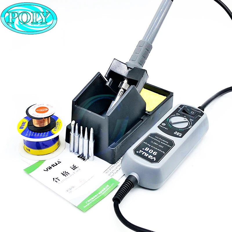 YIHUA 908+ обновленный 908D СВЕТОДИОДНЫЙ Цифровой паяльник, Мини Портативный Регулируемый Электрический паяльник, набор инструментов для сварки
