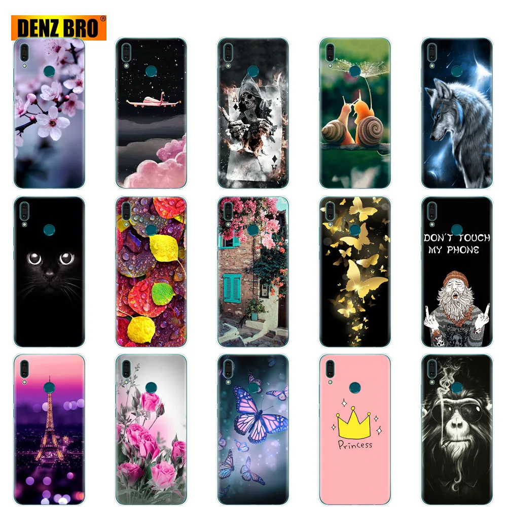 For Huawei Y9 2019 Case Silicone TPU Cover Soft back Phone prime coque etui bumper 360 protective shell | Мобильные телефоны и