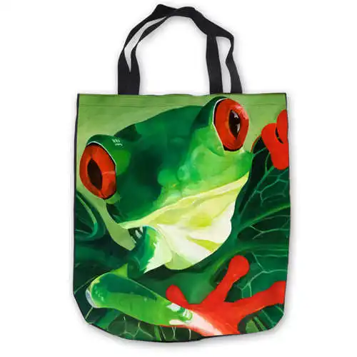 Tote Bags Пользовательские холст-Лягушка-Kindoom-(1) toteBags сумки сумка-шоппер Повседневное пляжные сумки Складная 180911-04-75 - Цвет: Tote Bags