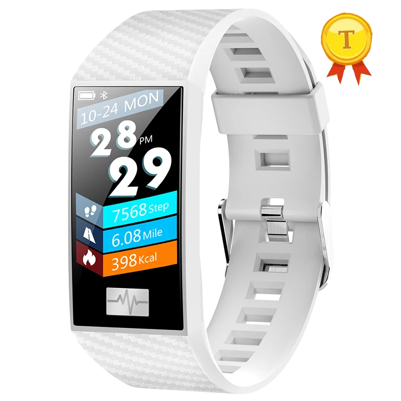 Женский Смарт браслет белого цвета с ЭКГ ППГ пульсометром артериальным