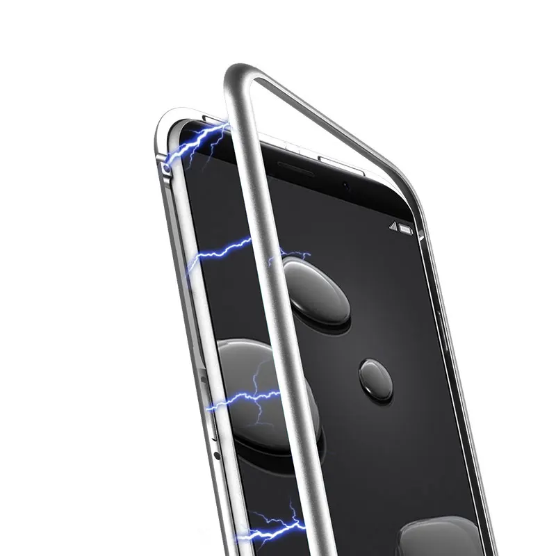 Магнитный чехол для huawei mate 9 10, задняя крышка из закаленного стекла для huawei mate 10 9 P20 Pro honor 10, магнитный металлический алюминиевый чехол