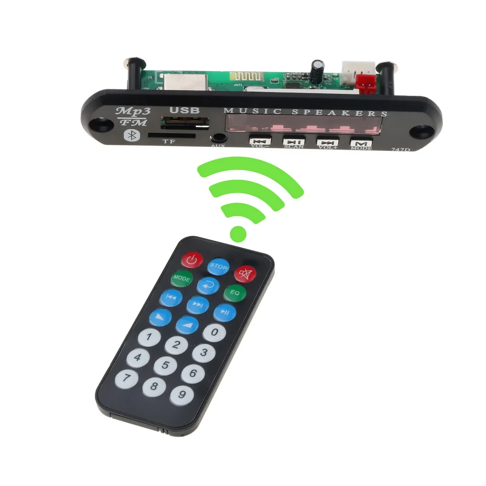 Mp3 плеер KEBIDU с Bluetooth 1 шт. 5 В 12 USB автомобильный аудио TF FM радио модуль MP3 WMA декодер