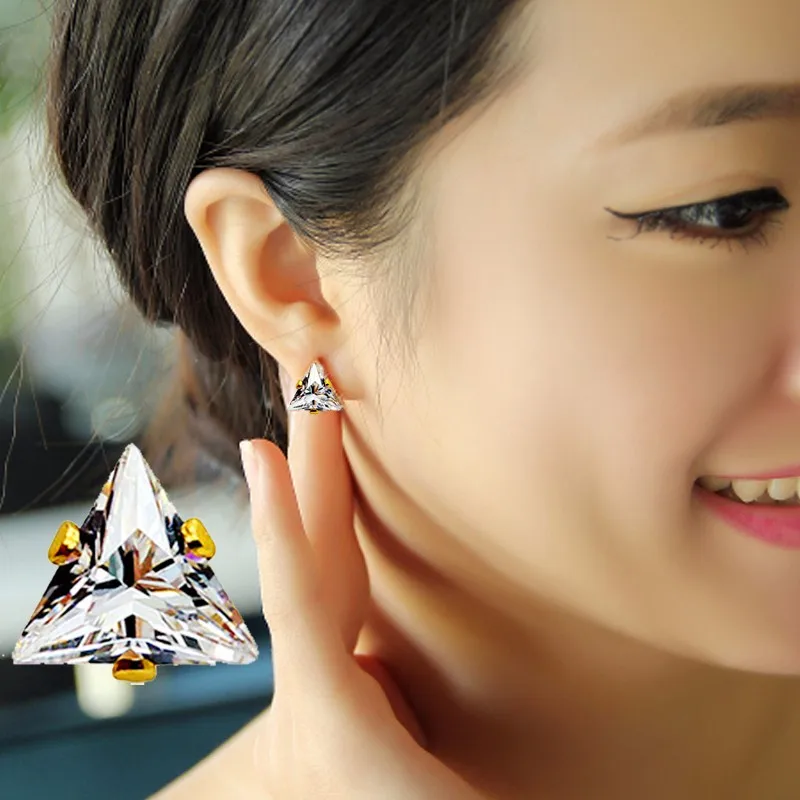 CZ Серьги Для Пирсинга Ушей пирсинг для ушного козелка Daith Earlobe Helix пирсинг хряща уха треугольные серьги-шпильки