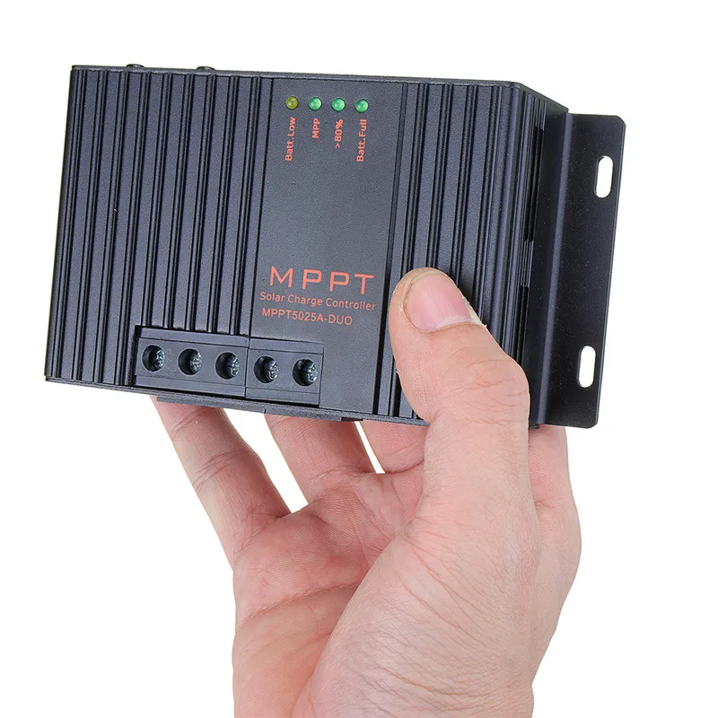 MPPT5025A-DUO MPPT 25A 12V Solar Charge Controller With LCD Solar Regulator For Solar Panel Charger 147x74x40mm