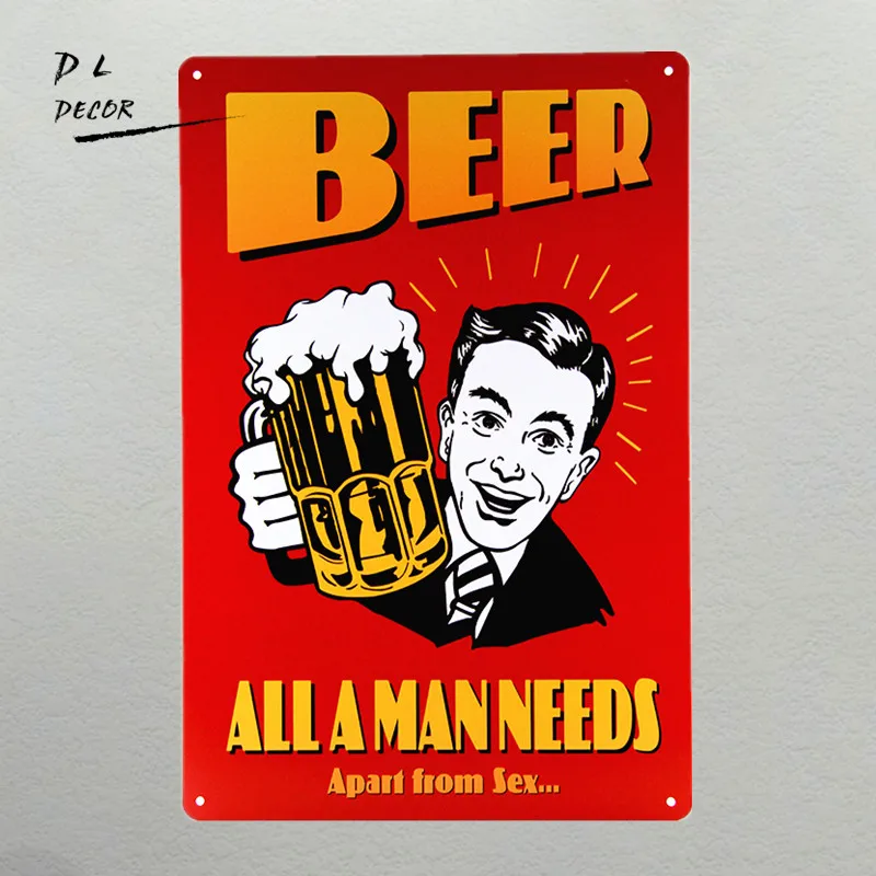 DL Beer all a man need Aparts of sex настенные картины металлические художественные аксессуары