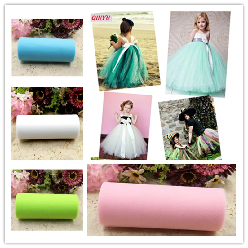 Рулон тюля fabric15CM * 22M DIY Белой Органзы скрученный тюль для фатиновая юбка