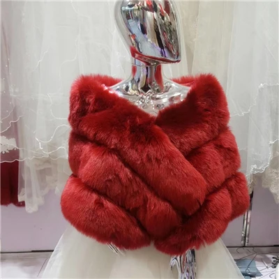 burgundy red Высокое качество Искусственный мех Свадебный шарф особых случаев вечер шаль болеро - Цвет: burgundy red