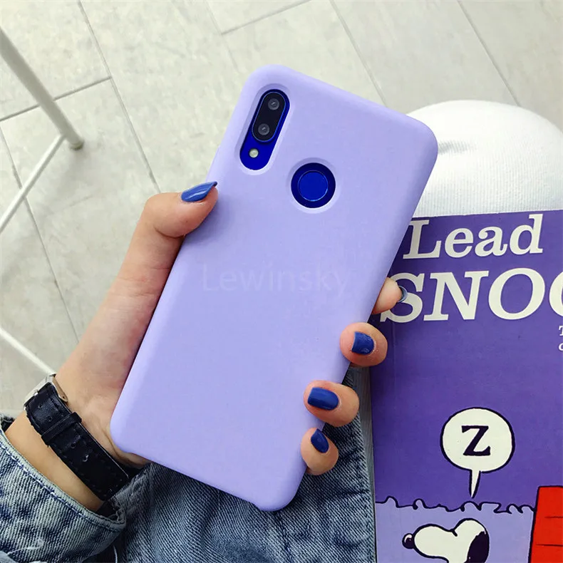 Light purple Жидкий силиконовый чехол для huawei P20 P30 Mate 20 lite 10 Pro P10 Nova 3 4, чехол для Honor 8X9 View 10 20, мягкий яркий Чехол - Цвет: Light purple