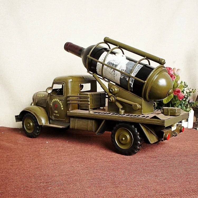 Винтажная Оловянная Военная Автомобильная Винная стойка модель для домашнего