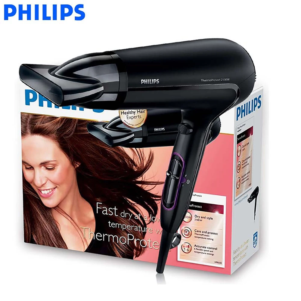 Philips salonshine Уход за волосами сушилка HP8230 постоянного Температура высокой мощности Быстросохнущий горячий и холодный воздух, 6-ступенчатая регулируемая