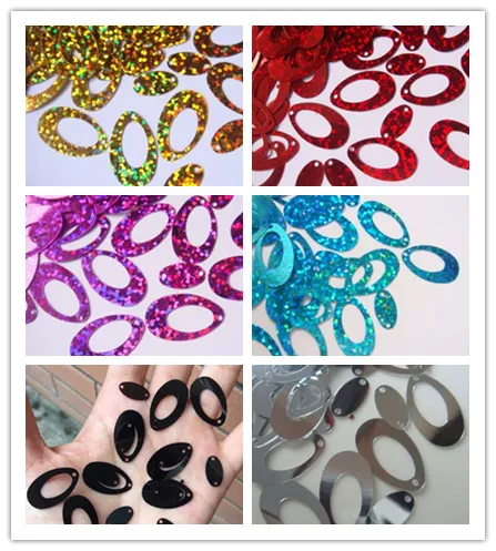 400 шт. аксессуары для рукоделия 14 х22 мм 18 цветов|shaped sequins|oval sequinscraft sequins |