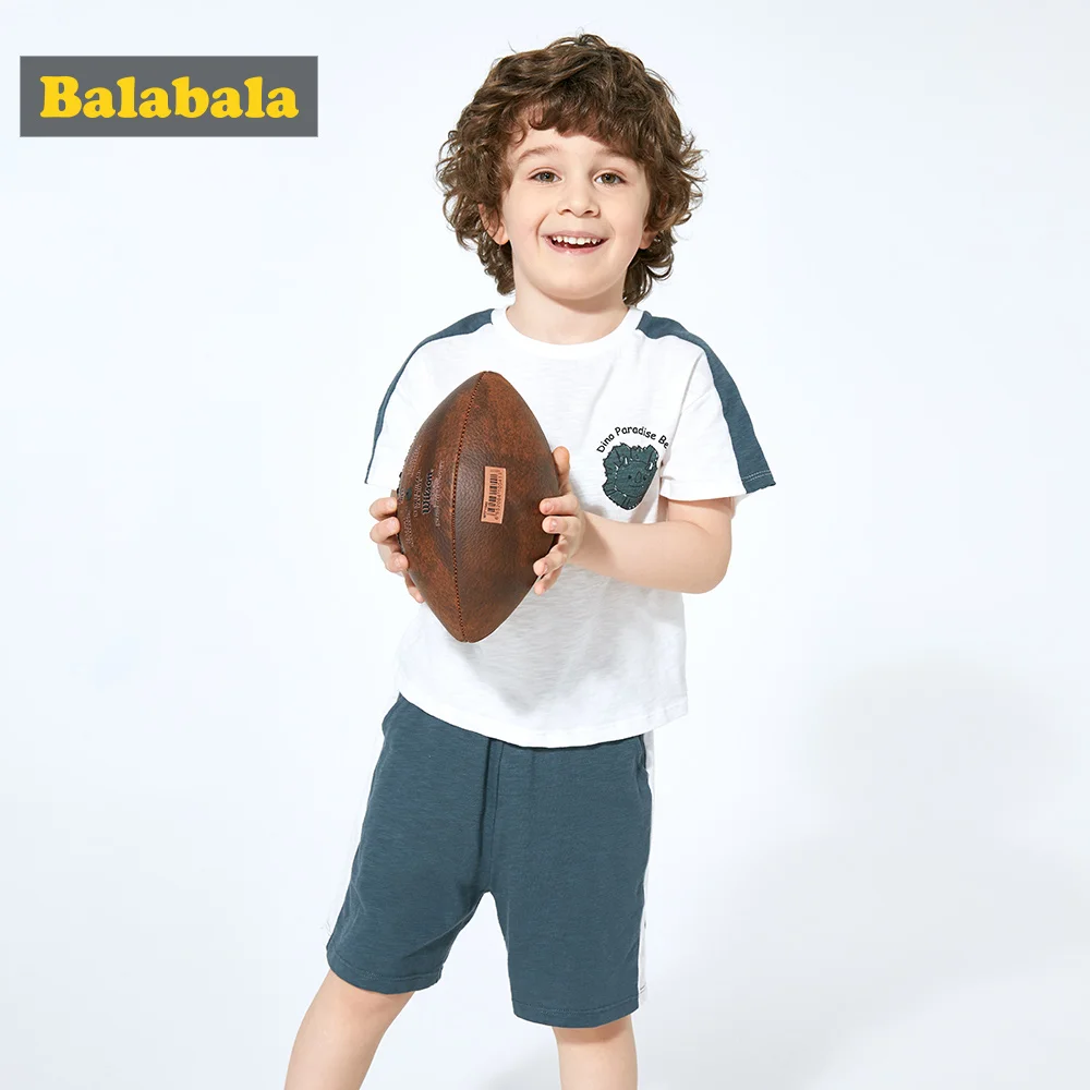 Balabala/комплект одежды для мальчиков модная футболка + штаны комплект детей из 2