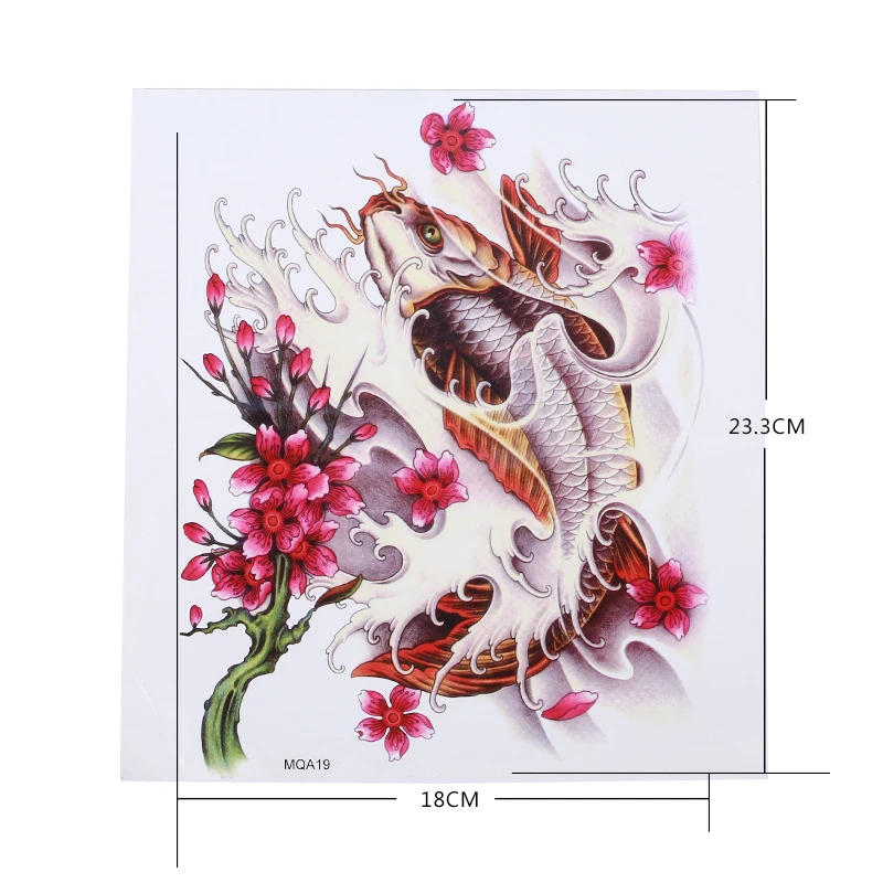 Золотые рыбки наклейки татуировки прочный грудь обратно Sweatproof