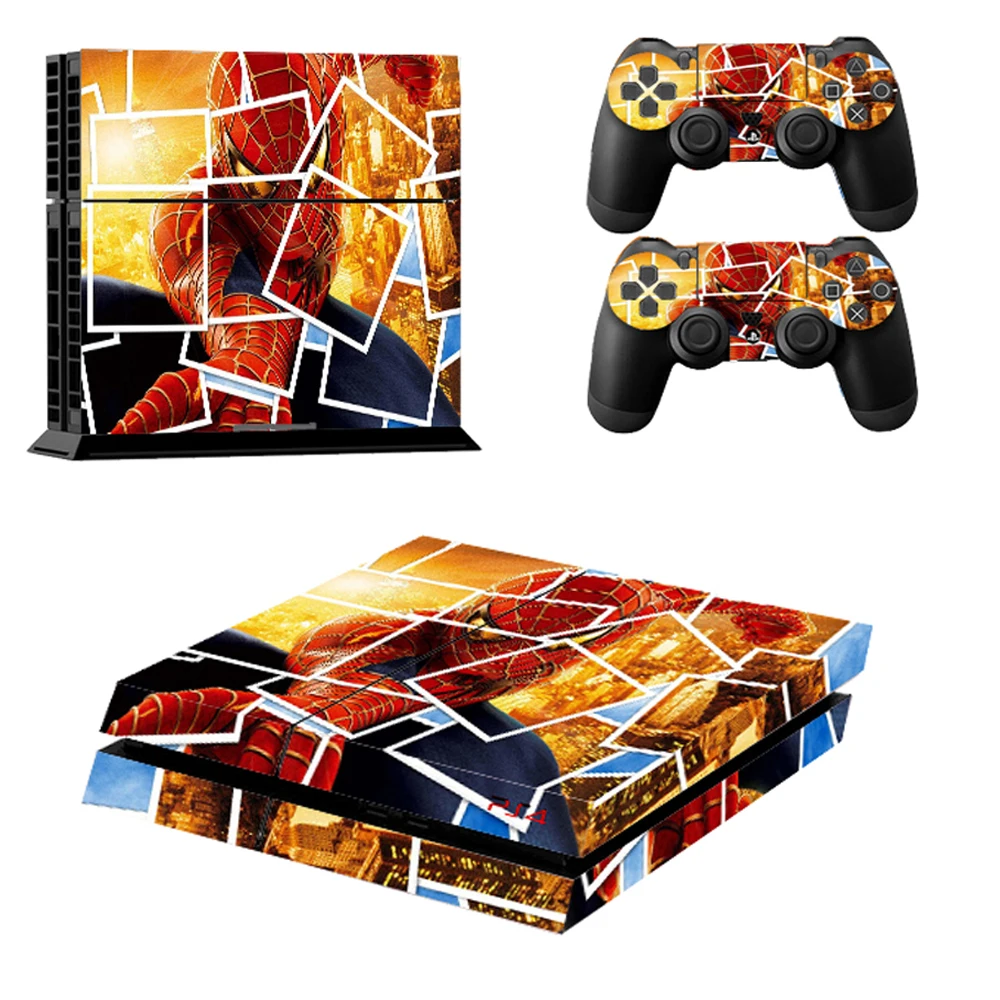 Новый человек паук PS4 наклейку кожи для Sony Playstation 4 консоли защитная пленка и
