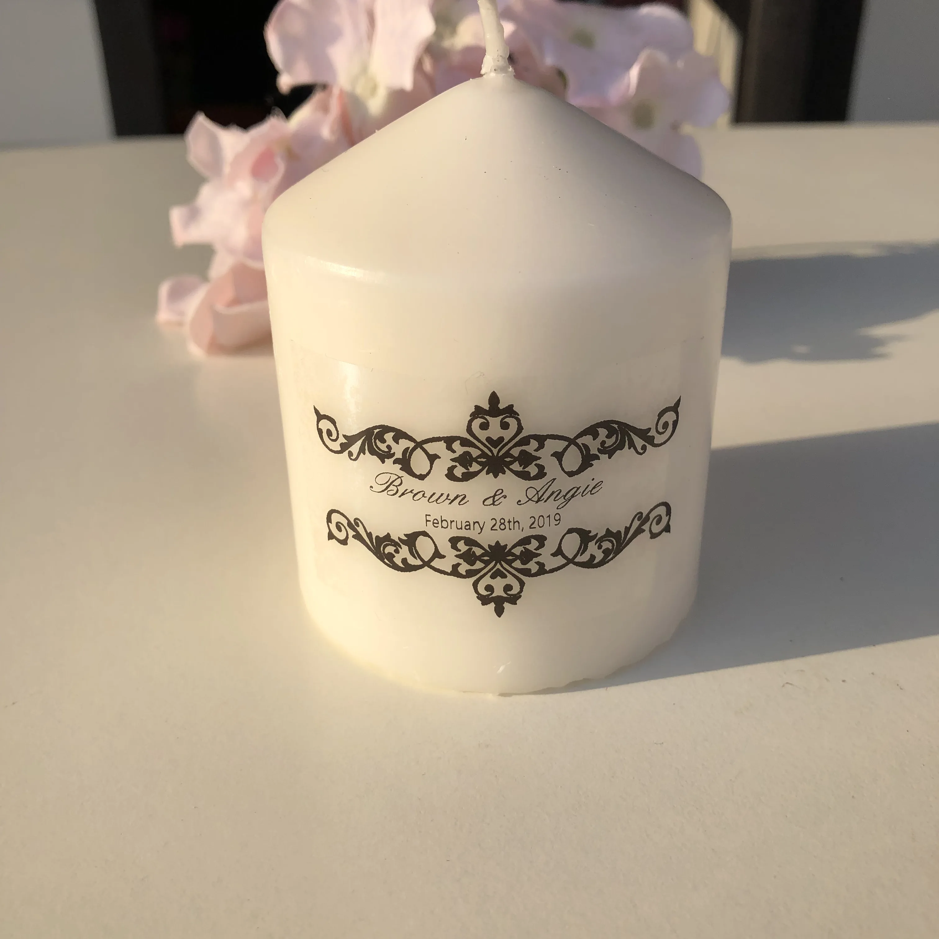 

Personalized Candle Sticker Label wedding gifts baby shower christening favors souvenirs decorations no candle