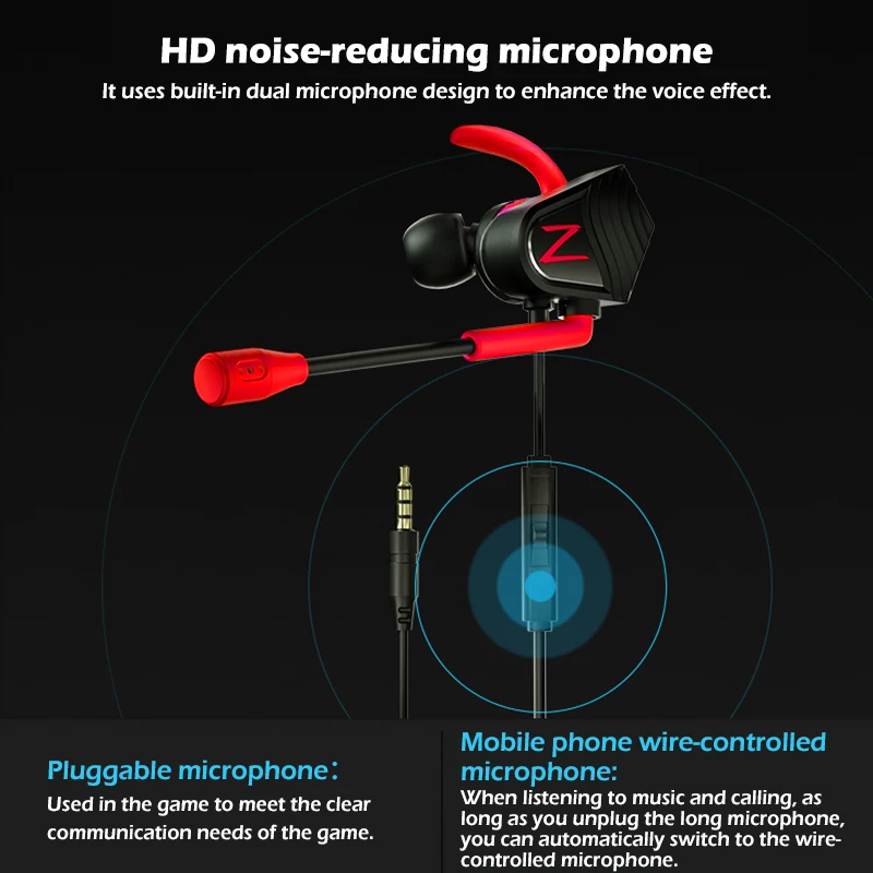 Игровые наушники вкладыши 3D с вибрационным звуковым эффектом шумоподавляющие