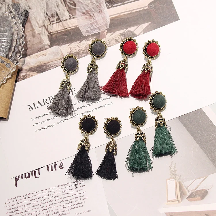 Женские серьги-капельки boho модные серьги с кисточками в этническом стиле |