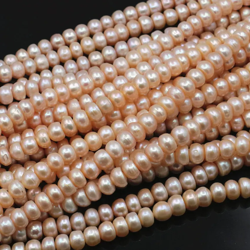 

Natural Freshwater Pearl Bead Orange 8-9mm Loose Abacus Pearls Spacer Beads for Jewelry Making DIY Necklace Bracelet 14.5" A490