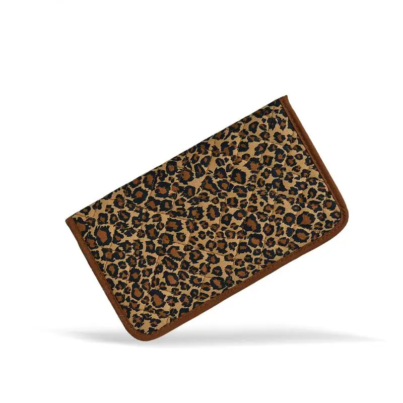Brown leopard Модный женский хлопковый модный длинный кошелек с принтом, вместительный светильник, клатч, сумка для телефона, хлопковый женский держатель для карт, кошельки - Цвет: Brown leopard