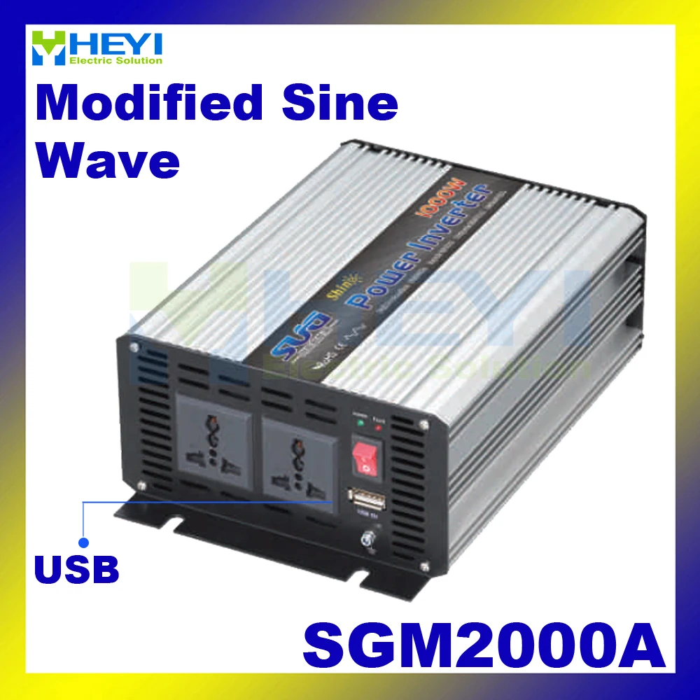 Модифицированный синусоидальный инвертор 2000 Вт с входом USB 12VDC 24VDC 48VDC выход 110VAC