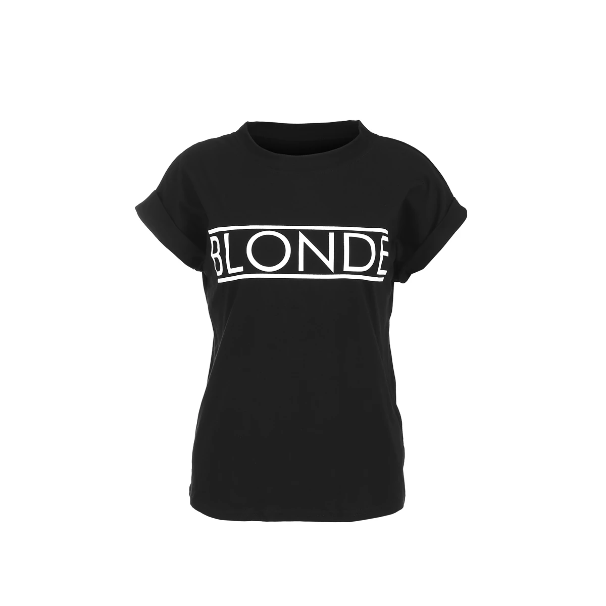 BLOND Black Горячая Распродажа, женские летние футболки с буквенным принтом, свободные, короткий рукав, модные повседневные топы, футболки, тройник, брюнет и блонд - Цвет: BLOND Black