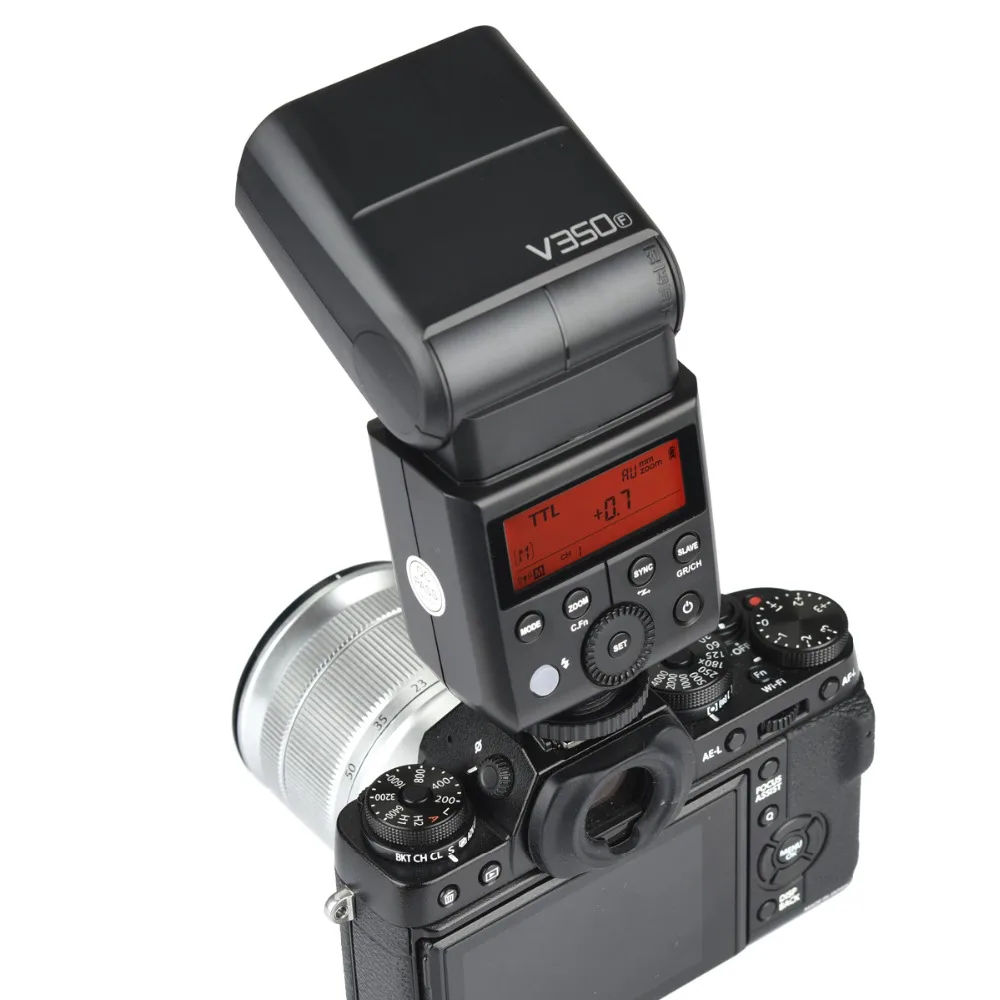 В наличии вспышка Godox 2x V350F TTL HSS 1/8000s Speedlite со встроенной литий ионной батареей 2000
