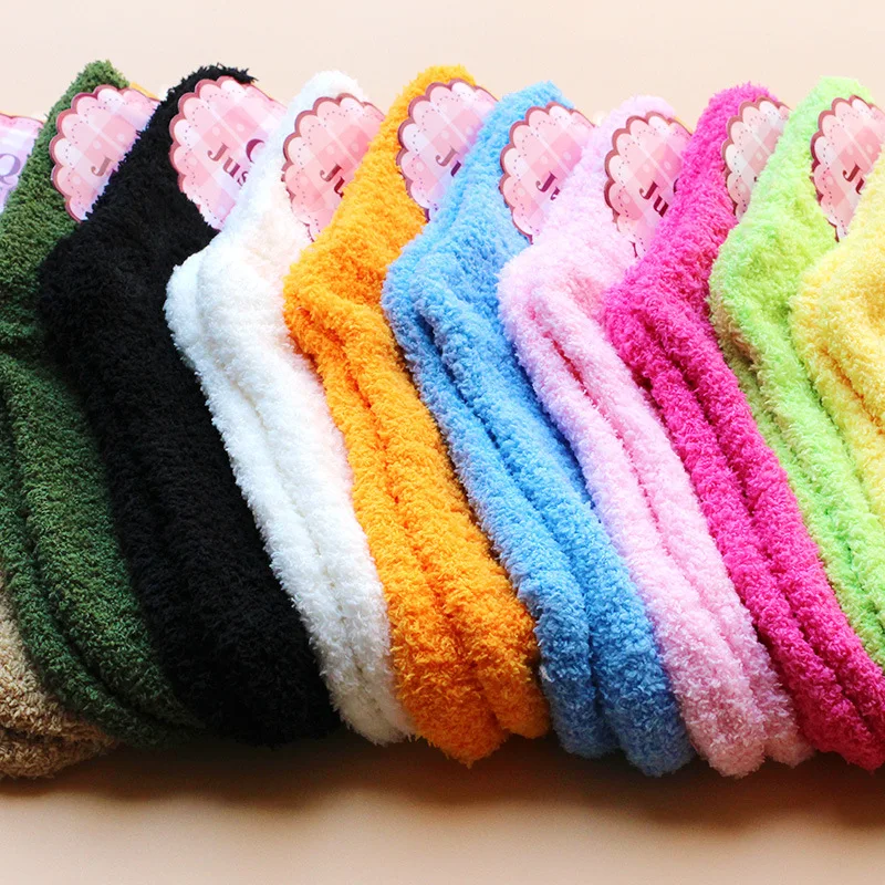 10 Пар/лот реальная зима утолщенной коралловых бархатной теплые носки во всех