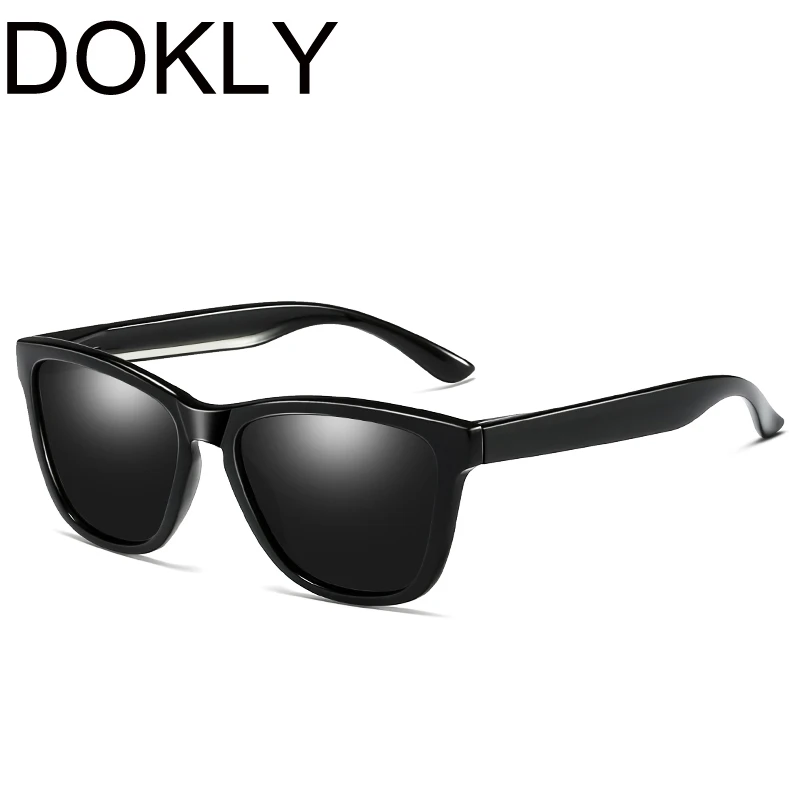 Поляризованные мужские солнцезащитные очки Dokly зеркальные ретро с черными