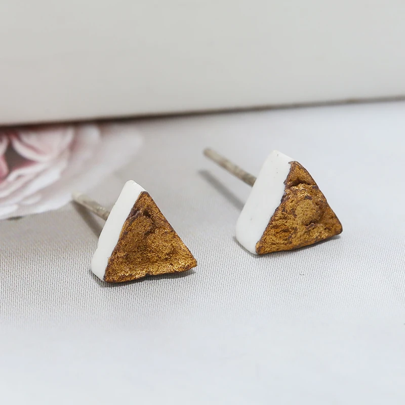 Винтажные серьги керамическая серьга гвоздик лучший подарок для женщин девочки