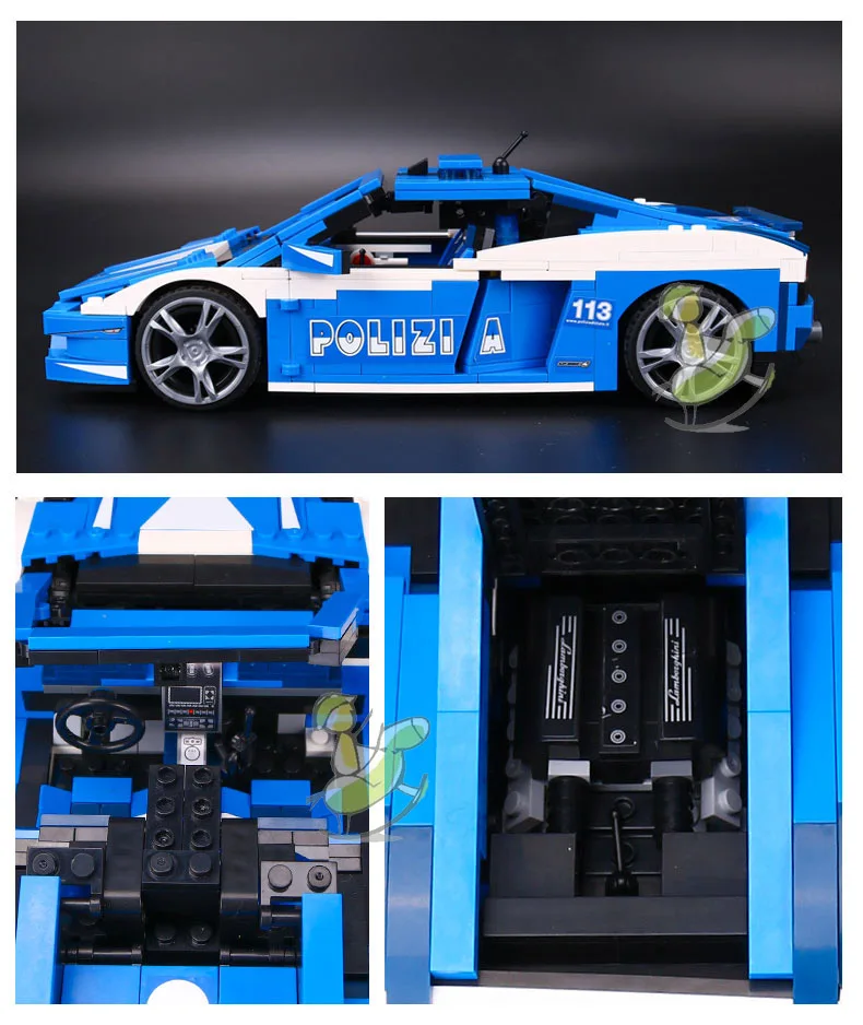 YILE 008 Совместимость гонка Lamborghiki полицейский автомобиль LP560 4 8214 строительные