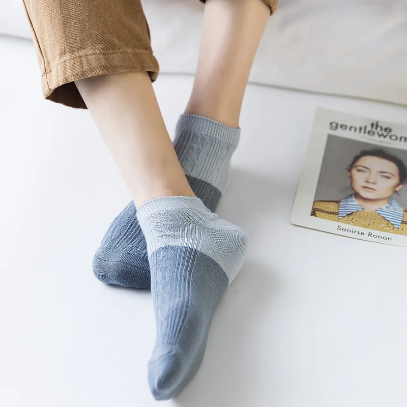 Новинка 2019 5 цветов модные женские носки двухцветные с переплетением Calcetines милые