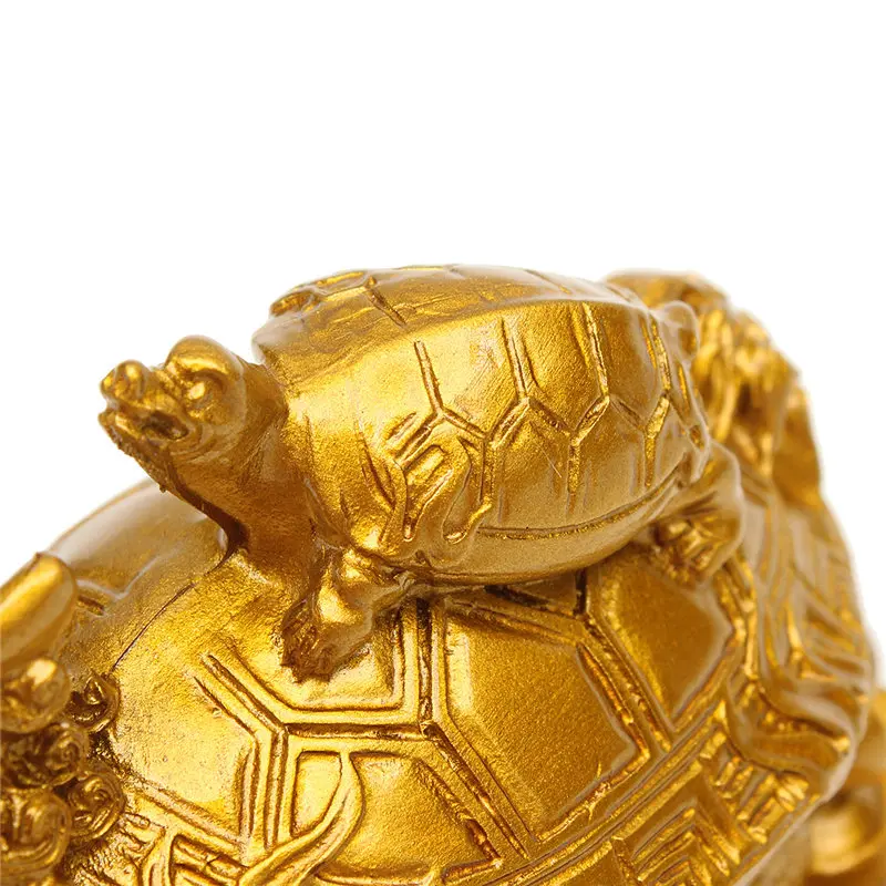 KiWarm классический золотой смолы Feng Shui дракон; черепаха Статуэтка женщины портмоне для денег, богатства украшения для Офис