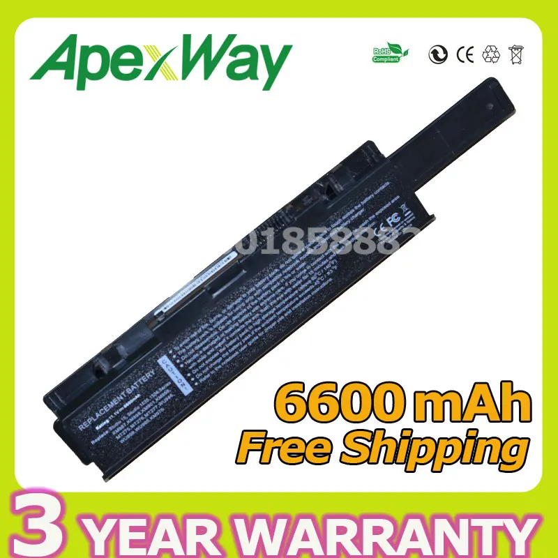 Apexway 6600 мАч 9 ячеек Аккумулятор для ноутбука WU946 MT264 KM965 A2990667 312 0701 KM958 Dell Studio 1535 1536 1537