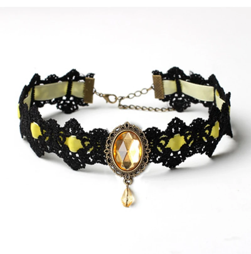 Платье принцессы вампира украшение готическое кружевное ожерелье-чокер бархатное винтажное ожерелье