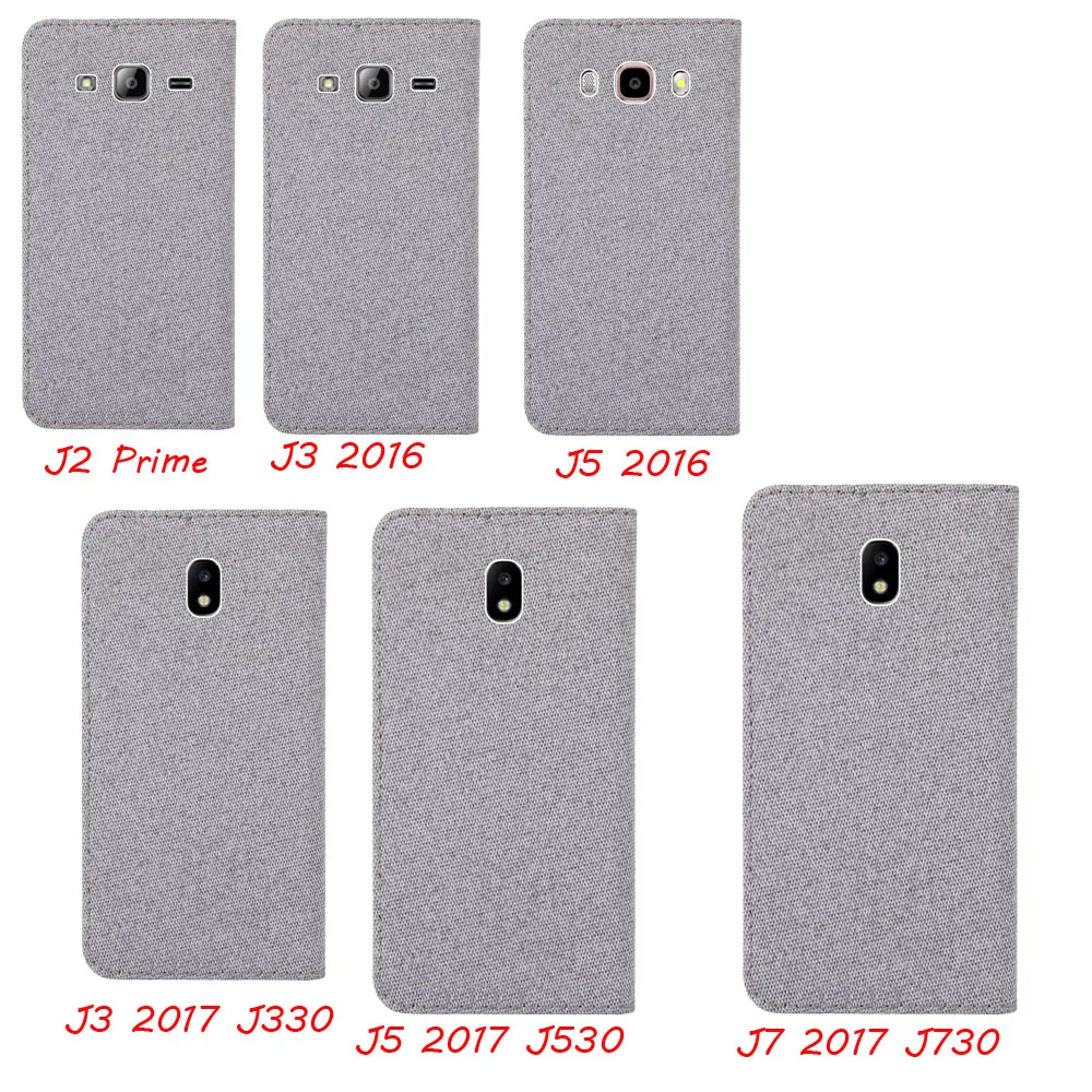 Льняной тканевый флип-чехол для телефона samsung Galaxy J2 Prime J3 J5 J7 Ретро Стильный карман для карт чехол Защита от пыли