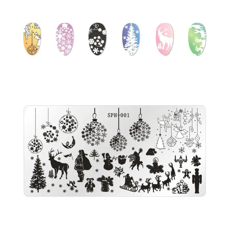ZJOY Special Nail Stamping Template Marry Chrismas Series Celebration Art Image Plates | Красота и здоровье