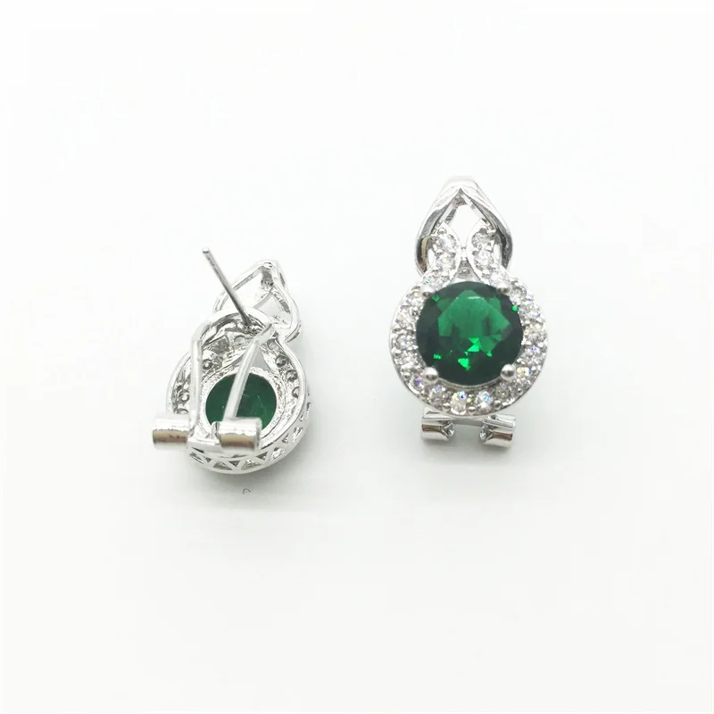 Excellent Green Garnet White color Jewelry Sets Women Sterling Silver Necklace/Pendant/Earrings/Rings Free shipping | Украшения и