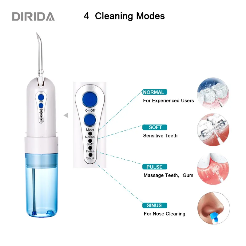 DIRIDA Новый портативный беспроводной электрический ирригатор для полости рта 200 мл