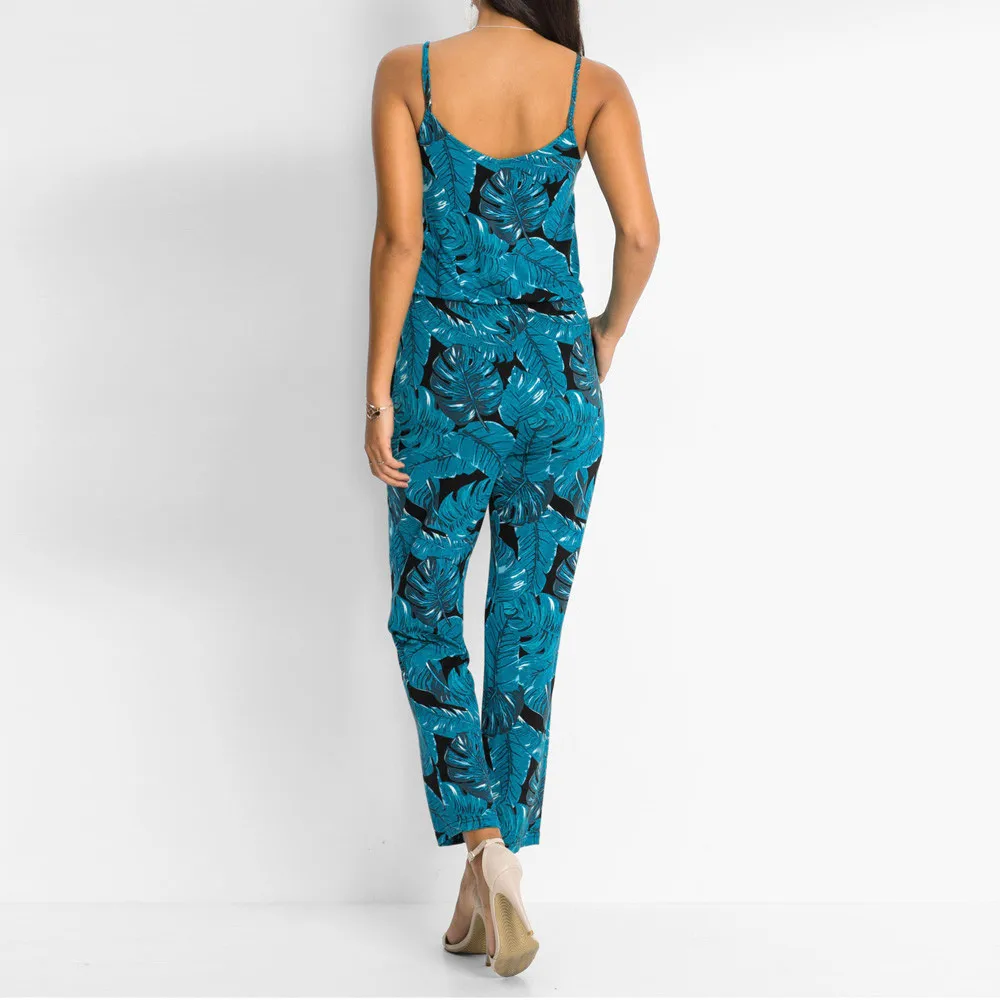 Женский винтажный комбинезон в стиле бохо повседневный длинный пляжный без