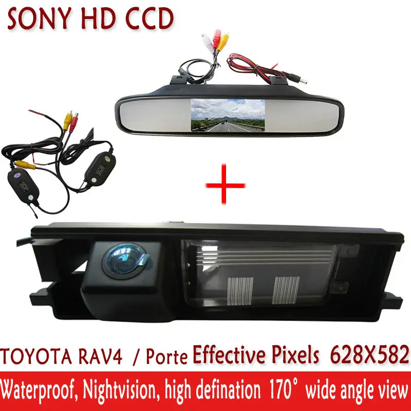 Беспроводная Автомобильная камера SONY CCD для парковки с 4 3 дюймовым TFT ЖК дисплеем