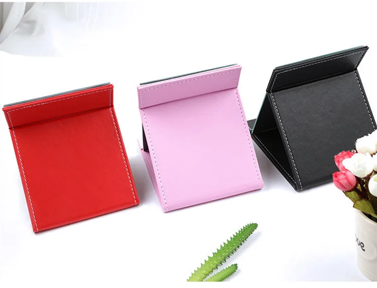 Folding Leather Table Traveling Hand Makeup Mirror Compact Foldable Mirrors Beauty Cosmetic Mirror Makeup Tools