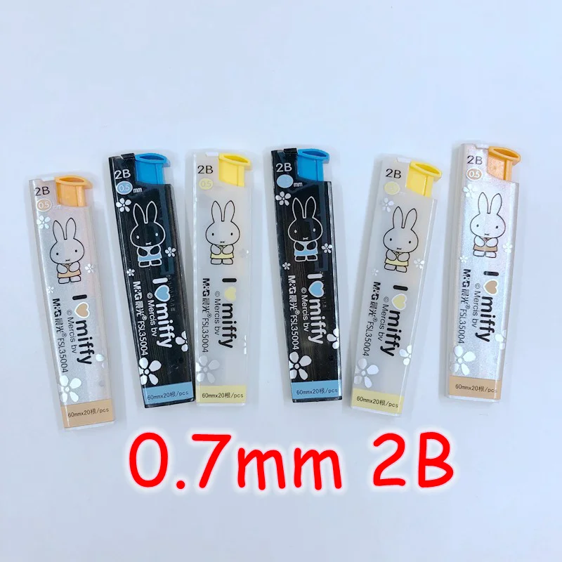 0.7mm 6 Tubes 6 трубки/лот) M& G 2B механического карандаша 0,5 мм 0,7 мм милый мультфильм автоматические карандаши вкладыши для школьников студентов FSL35504 - Цвет: 0.7mm 6 Tubes