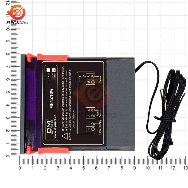 Цифровой термостат MH1210W AC 110-220V DC 9-72V 10A регулятор температуры Переключатель темп метр терморегулятор для инкубатора коробка