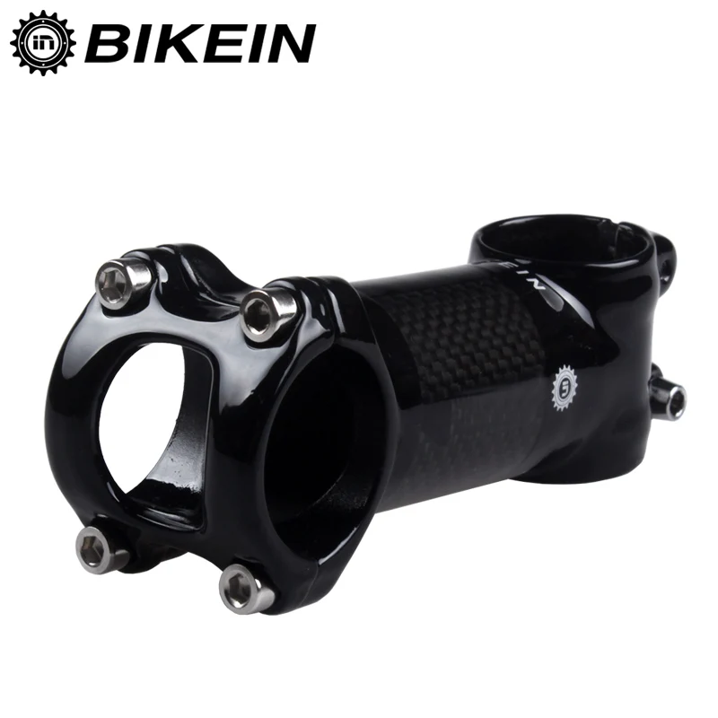 Bikein Сверхлегкий 130 г Глянцевая Дорожный велосипед стволовых Велоспорт Mountain Велосипедный вынос руля 3 К углерода+ алюминий для 31.8 мм Запчасти для велосипедов