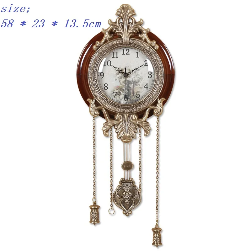 small clock Meijswxj большие настенные часы Saat Reloj Relogio de parede Европейский стиль часы Duvar Saati Horloge Murale деревянные немой часы с маятником - Цвет: small clock