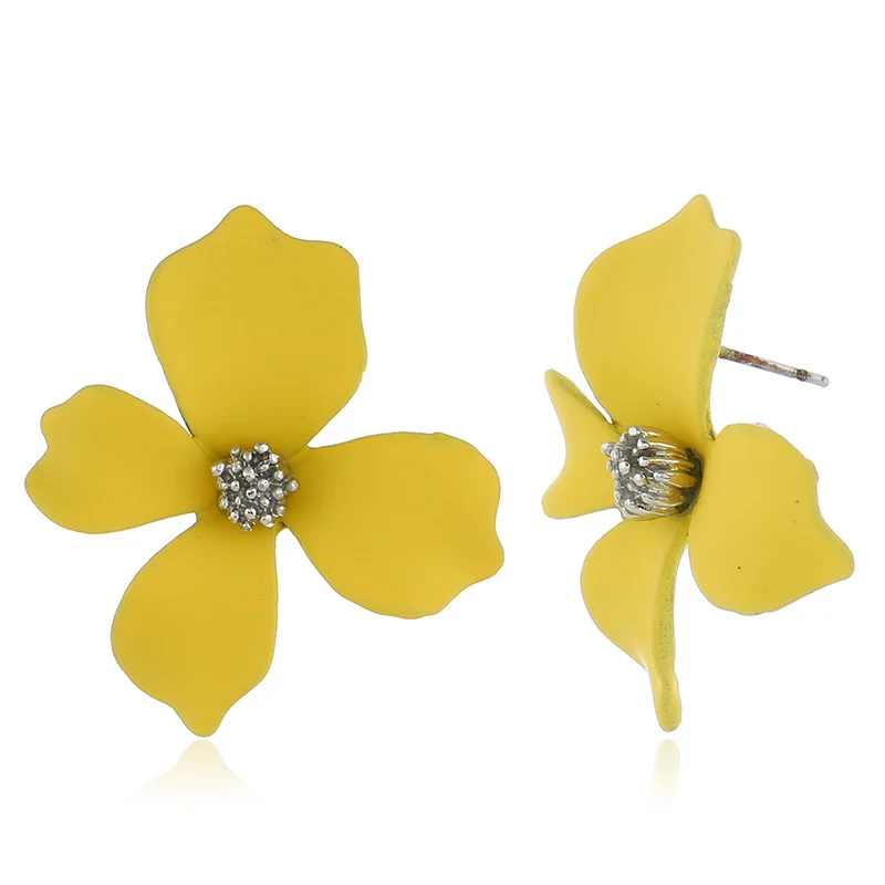 Новый летний Карамельный цвет бахрома серьги-гвоздики с цветочным украшением из