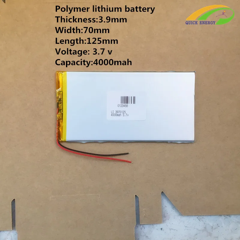 3.7 В 4000 мАч 3970125 Литий Полимерный Li Po Аккумуляторная батарея Для DIY GPS PSP Power bank Tablet PC