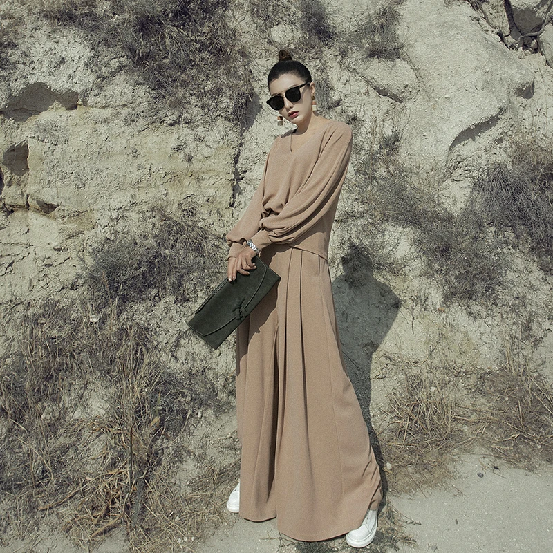 VERRAGEE autumn new 2019 women fashion casual solid color champine full-sleeve vintage retro sets | Женская одежда