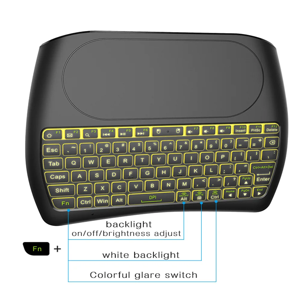 TV Box Keyboard 7 colors Back Light 2.4GHz Wireless Mini Air Mouse Touch Control Remote for Android BOX PC | Электроника